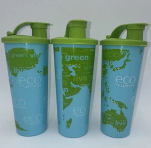 Tupperware 16 Unzen Erde Tag Tasse mit Klappdeckel 3er Set Neu - Bild 1 von 4