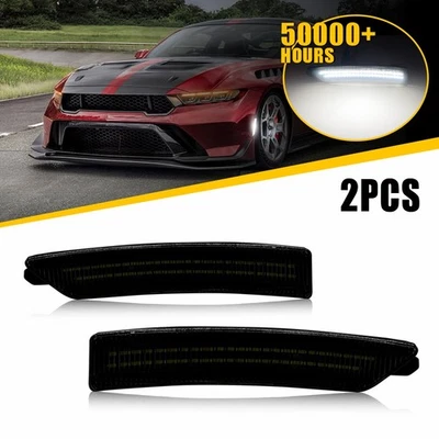 2X LED Marker Side White Light Lamp Left Front Right for Mustang Ford 2024-2025 - Image 1 of 4