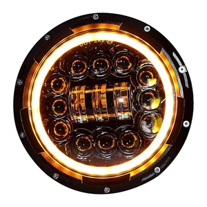 7-inch Round LED Hi/Low Beam 75W H4 Headlight Compatible with Royal Enfield etc. - Picture 1 of 7