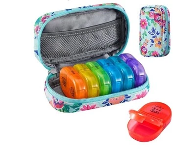 Weekly Pill Box Organizer 7 Day Medicine Storage Case 2 Times a Day Daily AM PM - Image 1 of 4