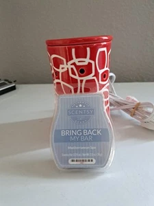 Rentner Scentsy Kaleidoskop rot & weiß geometrisch Full-Size Wachswärmer mit Stange - Bild 1 von 7