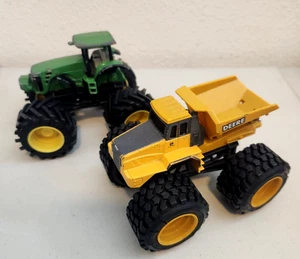 Lot of 2 John Deere ERTL Mini Monster Treads Tractor & Dump Truck - Picture 1 of 13
