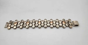 Vintage DK Peppled 925 Sterling Silber Gliederarmband 8" lang - Bild 1 von 6