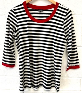 Jaeger, Striped, 3/4 Length Arms, T-Shirt, Women's UK M - Picture 1 of 5