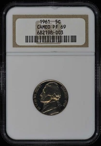 1961 Jefferson Nickel 5C NGC PR69CAM - Picture 1 of 2