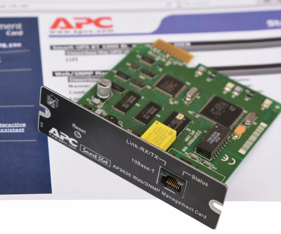 APC USV WEB/SNMP MANAGEMENT NETWORK CARD LAN CARD UPS AP9606 FOR SmartSLOT 77 - Bild 1 von 1