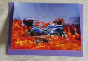 Postkarten 1 Faltkarte Motorrad 2, Maschine, Grußkarten, Klappkarten, Karten - Bild 1 von 3