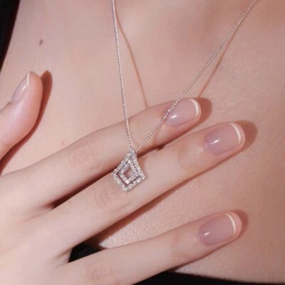 18k white gold made with SWAROVSKI crystal Kite shape pendant necklace - Изображение 1 из 4