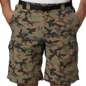 Columbia Silver Ridge Cargo Shorts Camo Mens 44 W 10 L Belted Omni Shade UPF - Picture 1 of 6
