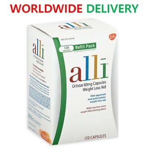alli Weight Loss Diet Pills Orlistat 60 mg, 120 Caps 1 box or 60 Caps 2 boxes