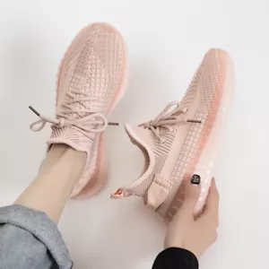 Couples popcorn flying woven sneakers lace-up fitness sneakers running shoes - Picture 1 of 37