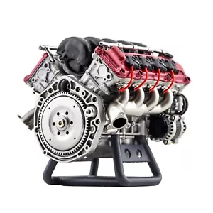 Mini V8 Motor Spielzeug Modellbausatz läuft mechanisch Montage Eigenbau Modell + Halterung - Bild 1 von 11