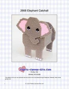 Elefant Catchall-Kunststoff Leinwandmuster oder Kit - Bild 1 von 1