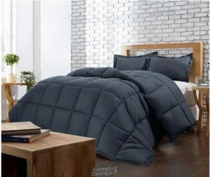 Premium Down Alternative Comfort Dark Grey Twin Set - Picture 1 of 2