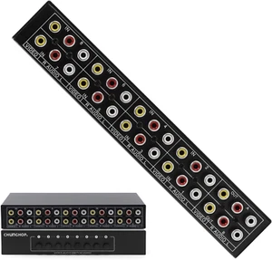 CHUNGHOP 8 in 2 Out 8 Way Composite AV Switcher 3 RCA Video L/R Audio Switch Box - Picture 1 of 12