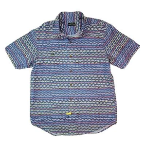 Orvis Men's Button Up Short Sleeve 100% Cotton Shirt Mens Size Large Blue Multi - Picture 1 of 9