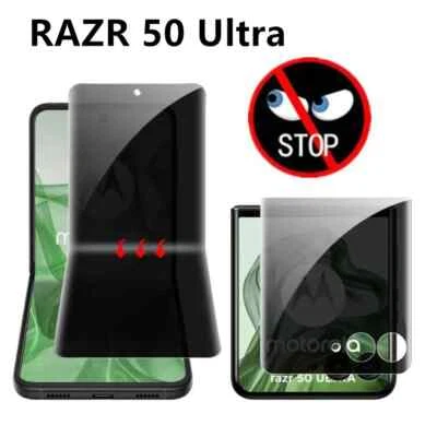 Outer Inner Anti-Spy Privacy Screen Protector Fr Motorola RAZR 50 40 Ultra 2024 - Image 1 of 4