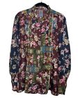 Johnny Was Laurie Milan Womens Blouse L Mixed Floral Print Silk Tunic $255