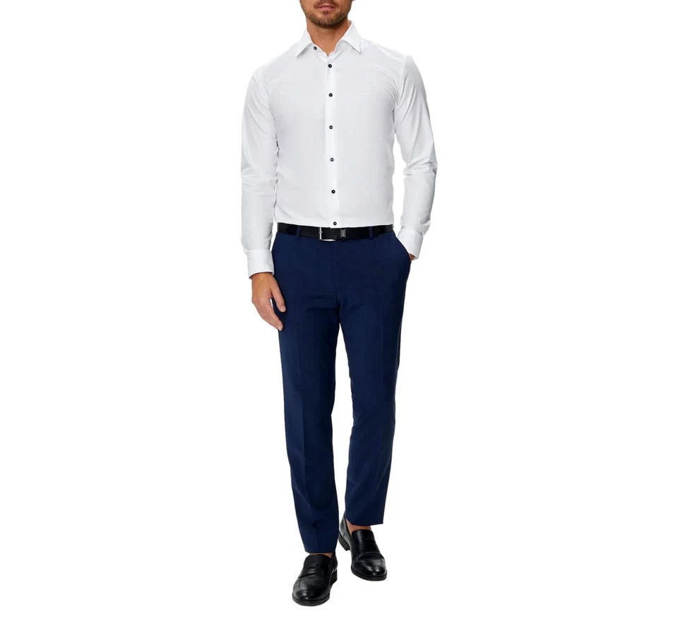 BOSS Camicia Uomo Slim Fit In Twill Di Cotone Elasticizzato 50519867 Col Bianco - Immagine 1 di 4