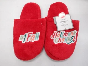 HALLMARK GRÖSSE S/M #1 FAN HALLMARK KANAL ROT ERWACHSENE HAUSSCHUHE NEU #21823 - Bild 1 von 2