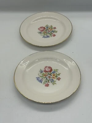 2 Vintage Cunningham & Pickett Hand Decorated Heirloom 7” Salad Plates 22k - Image 1 of 4