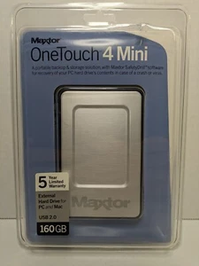 Maxtor OneTouch 4 Mini 160GB USB 2.0 External Portable Hard Drive New/Sealed - Picture 1 of 5