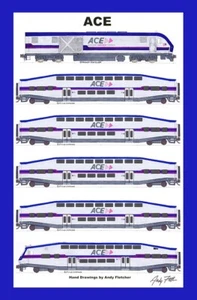 Póster enmarañado ACE Altamont Commuter Express 12"x18" firmado por Andy Fletcher - Imagen 1 de 1