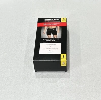Kirkland Signature Men's Boxer Briefs Comfort Fit Supima 4 Pack, Size S, Black - Image 1 of 4