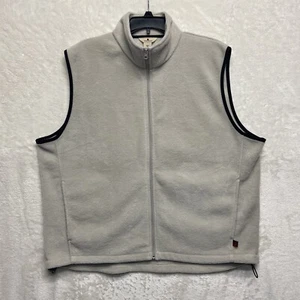 Woolrich Men's Full Zip Fleece Vest Beige Tan Pockets Adjustable Waist Size XL - Picture 1 of 15
