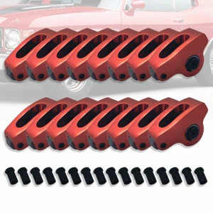 Kit de brazos basculantes de aluminio para Chevy SBC 327 305 400 rojo relación 1,6 3/8" - Imagen 1 de 5