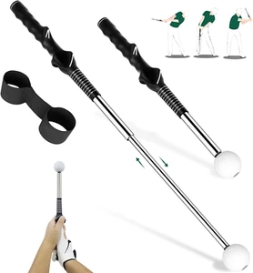 Golf Grip Swing Training Aid - Retractable Click Club Trainer Indoor Practice Wa - Picture 1 of 12