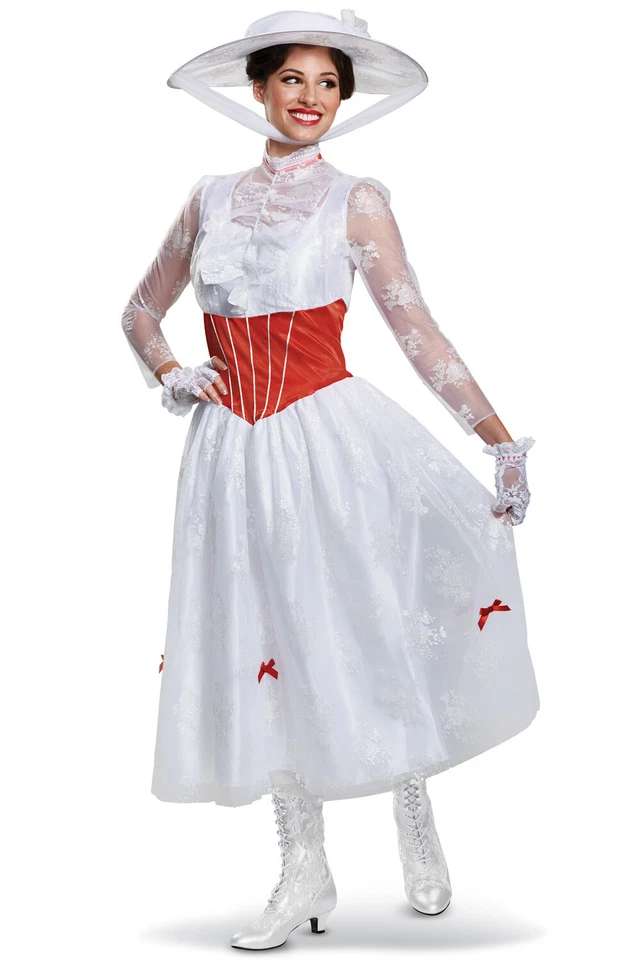 Mary Poppins Deluxe Dress Movie Character Costume Adult Women Licensed