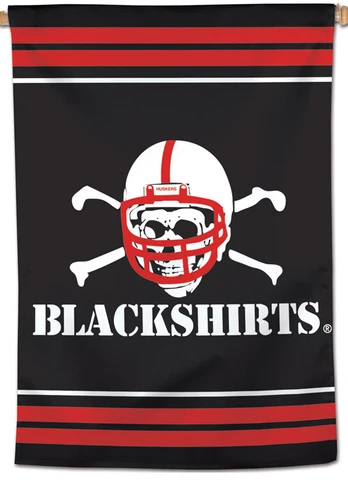 Nebraska Huskers Football BLACKSHIRTS Official NCAA Team Logo 28x40 BANNER Flag Cover