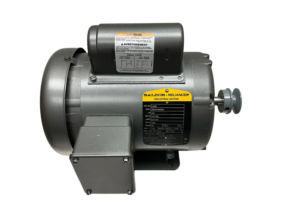 Baldor Electric L3500 Motor 1/4 HP 1140 RPM 115/230v 56 TEFC