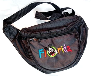 Disney Mickey Mouse Florida Bum Pack Fanny Pack Embroidered Bag - Lining Damage - Foto 1 di 6