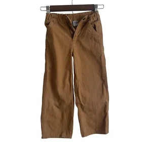 CARHARTT Pants Youth Size 6 Adjustable Cargo Carpenter Workwear Tan Brown - Picture 1 of 7