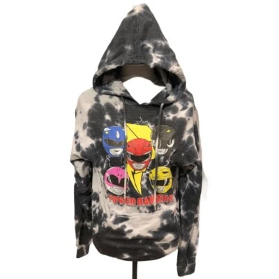 Suéter con Capucha Power Rangers Tinte Ácido Blanqueador Pequeño Algodón Gris Foto 1 de 4