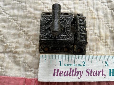 Patent Feb. 1871 Victorian T Handle Cupboard Door Latch & Catch, Free S/H Cover