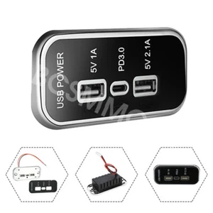 Car Charger Adapter 3Ports PD USB Type-C Output Fast Charging Trim Accessories - Picture 1 of 11