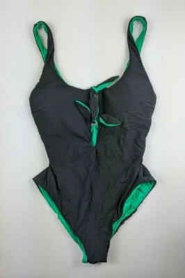 Kate Spade NY Solids Reversible One-Piece Swimsuit, Black/Green, Women's Small - Image 1 of 3