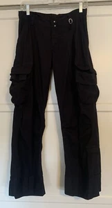 🦋 Pete & Greta by Johnny Was Y2K Style Cargo Pants Black Cotton 30" Waist NWOT - Picture 1 of 7