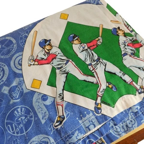 Vintage Flat Sheer Twin Major League Baseball Bedding Top Flat Sheet Only Cover