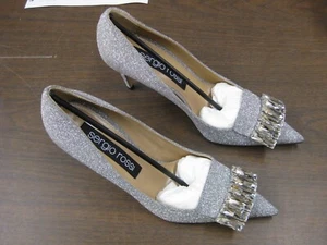 Sergio Rossi Sr1 Heel Pumps Silver Size 38.5 - Picture 1 of 3