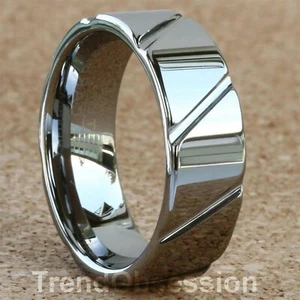 Tungsten Carbide Ring Mens Wedding Band Size 9 - Imagen 1 de 2