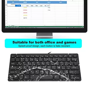 Wired Mini Portable Arabic Keyboard USB For Desktop Computer Ultra-thin 78 K BGS - Picture 1 of 11