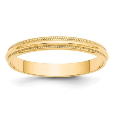 10k Yellow Gold 3mm Milgrain Round Wedding Band Ring for Women Size 5.5 - Image 1 of 4