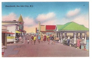 Boardwalk SEA ISLE CITY CAPE MAY NJ Postcard New Jersey 1980 - But Older Image - Picture 1 of 2