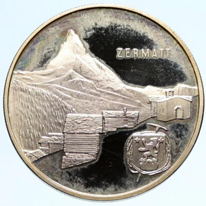 1971 SWITZERLAND Swiss Canton of VALAIS Zermatt Proof Silver Thaler Coin i97452 - Picture 1 of 3