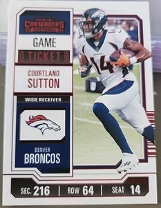 2023 Panini NFL Contenders Red Game Ticket SP #30 Courtland Sutton Broncos - Picture 1 of 2