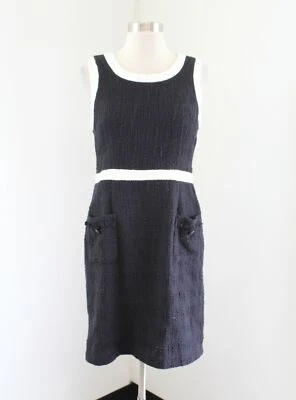 Vestido Vaina Nanette Nanette Lepore Negro Marfil Contraste Boucle Tweed Flecos 4 Foto 1 de 4